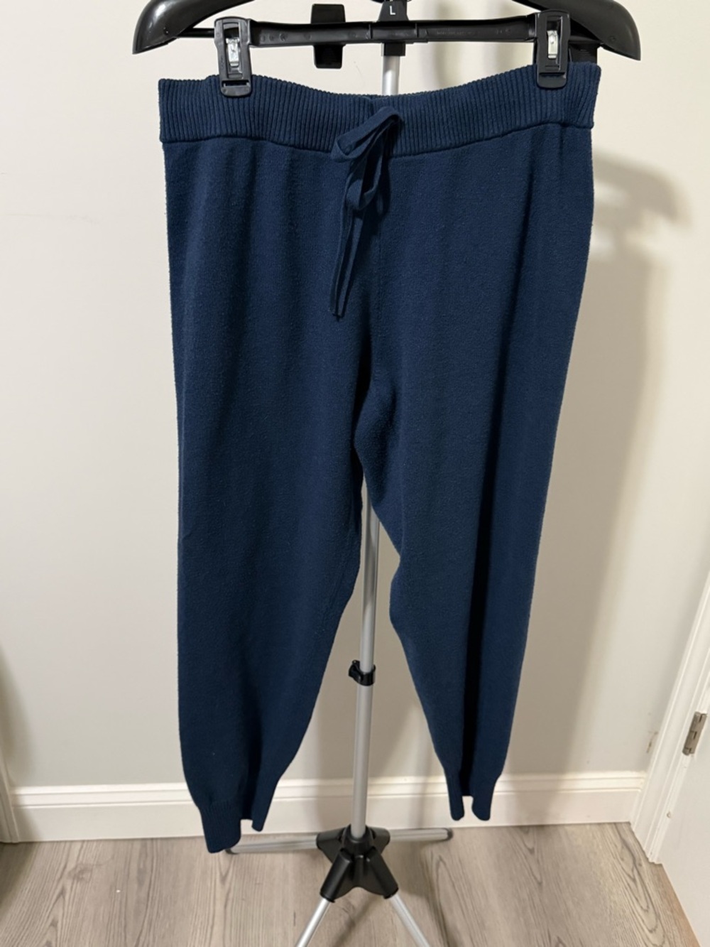 Lake Lounge Joggers Womens L Navy Blue Knit Drawstring Pants Soft Casual